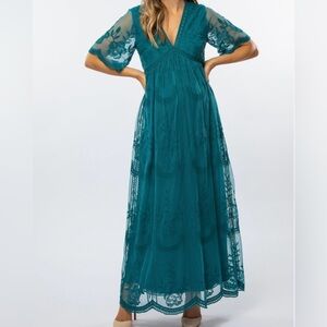 Pink Blush Lace Maxi Dress